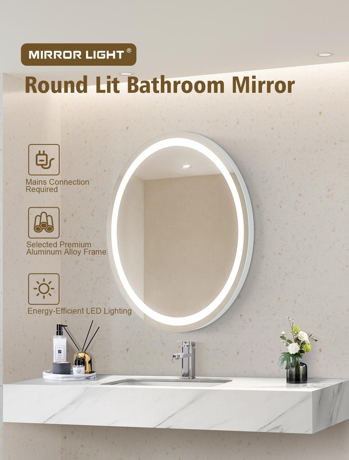 Round Lit Bathroom Mirror(1)