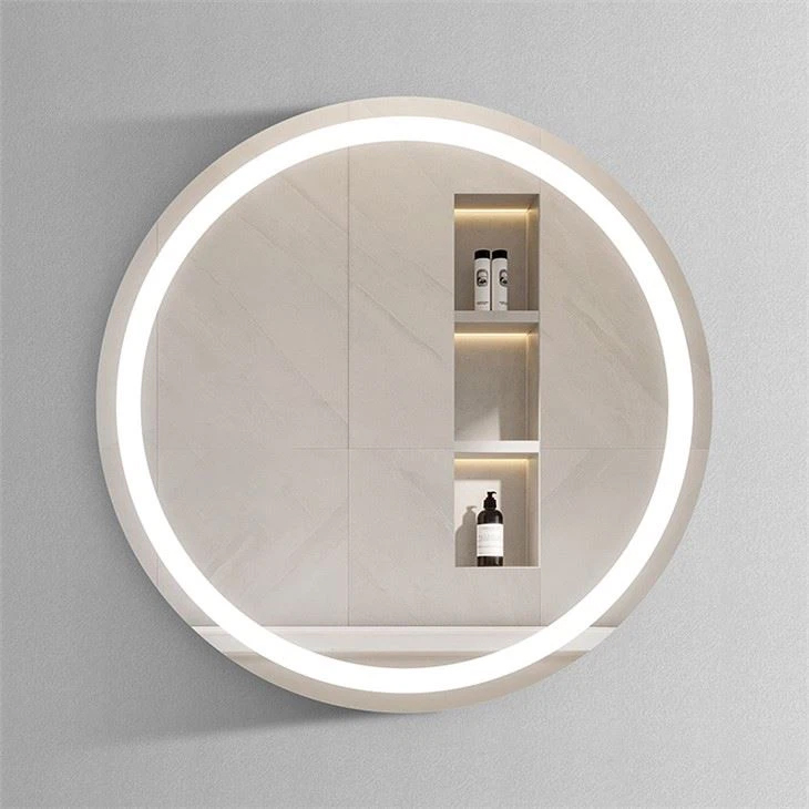 Round Lit Bathroom Mirror