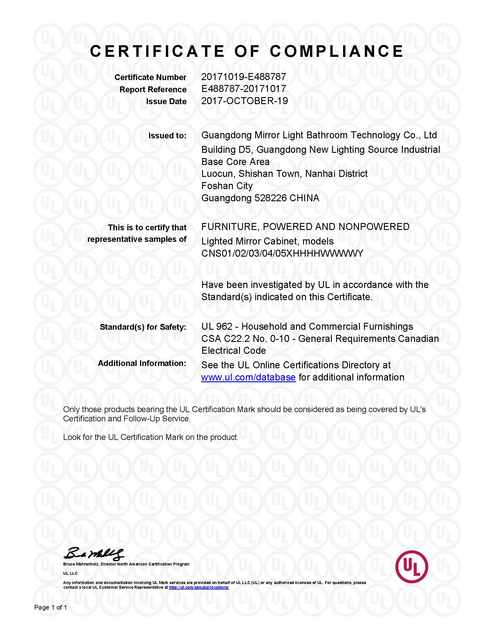 Certificate Number 20171019-E488787