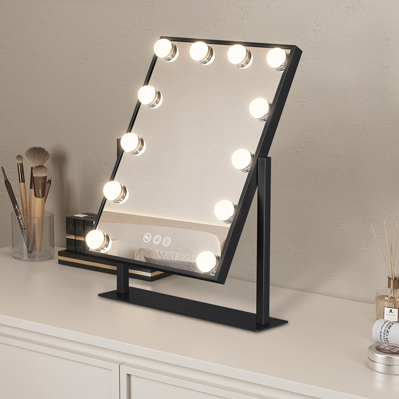 ML-1003 Black LED Table Mirror Makeup Vanity