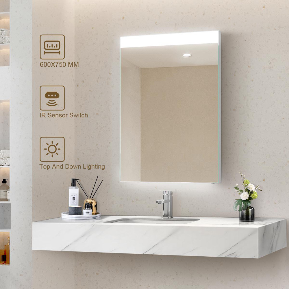 Frameless Lighted Bathroom Mirror