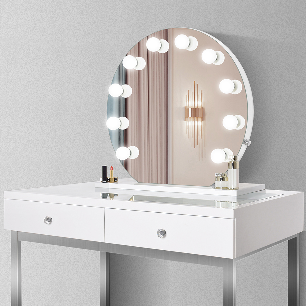 Round Make-up Mirror Illuminated Dressing Table Mirror UK