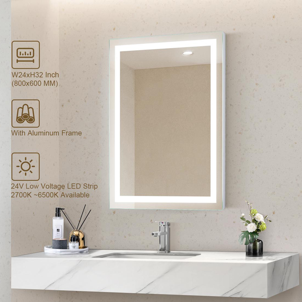 Frameless Led Mirror Bathroom Vanity Mirror Modern Illuminated Mirror