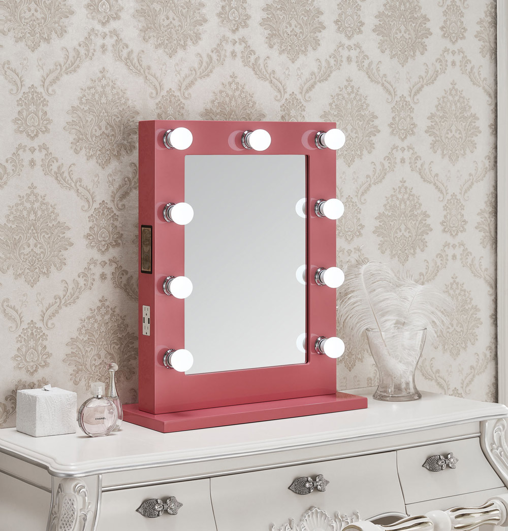 Red Hollywood Vanity Mirror