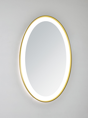 Gold frame led mirror