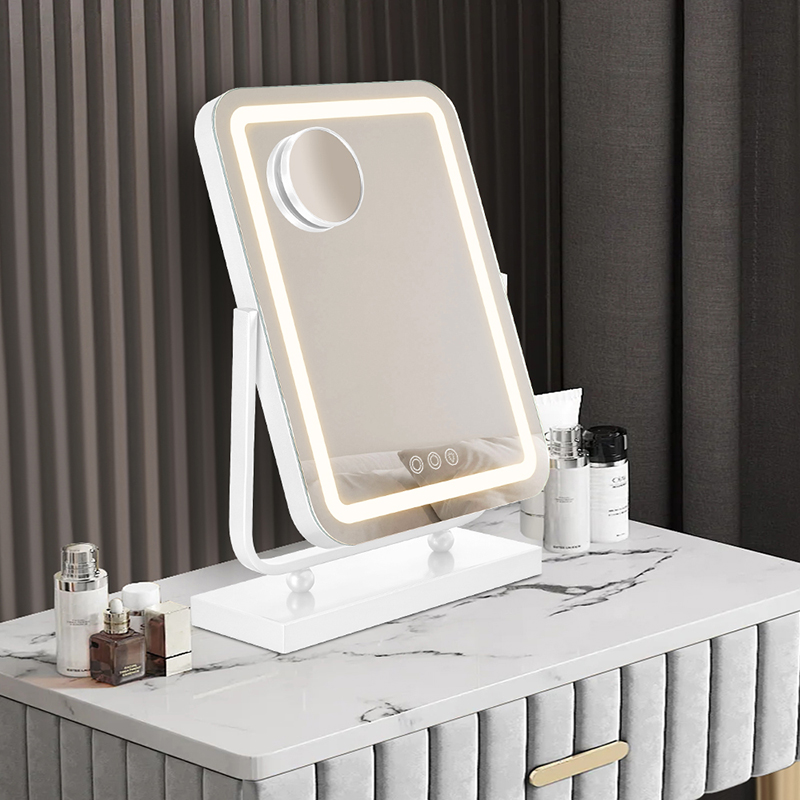 Square Mini Make-up Mirror Led Light 360° Rotate